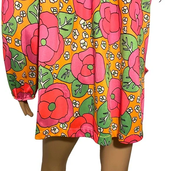 VINTAGE JANTZEN BRIGHT FLORAL MOD TOP